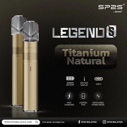 【SP2S Legend S 傳奇版主機】  SP2鈦發光主機全新升級版煙桿-兩檔調節8/9W-底部發光💥 通配一代lana/Sp2s/ilia等一代煙彈-VAKA糖果雲煙館